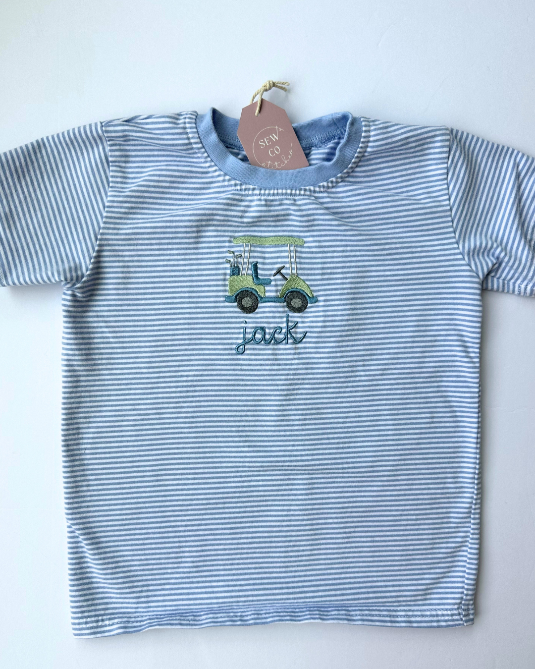 Boys Striped Golf Cart Shirt